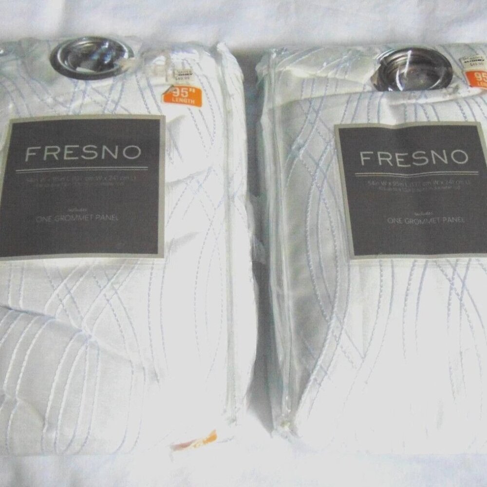 Lot of 2 FRESNO One Grommet Window Panel 54x95" White NIP
